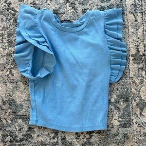 Zara Blue Ruffled Blouse